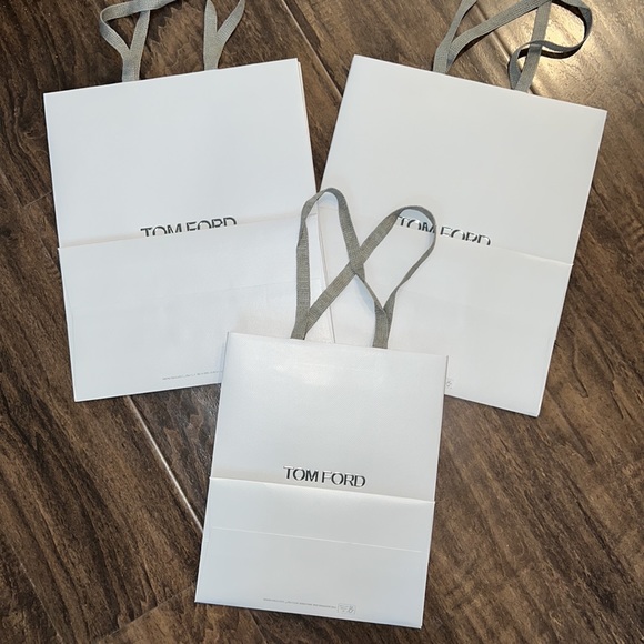 Tom Ford (3) Silver Grey Shopping Gift Bag Bundle Lot - Picture 2 of 4